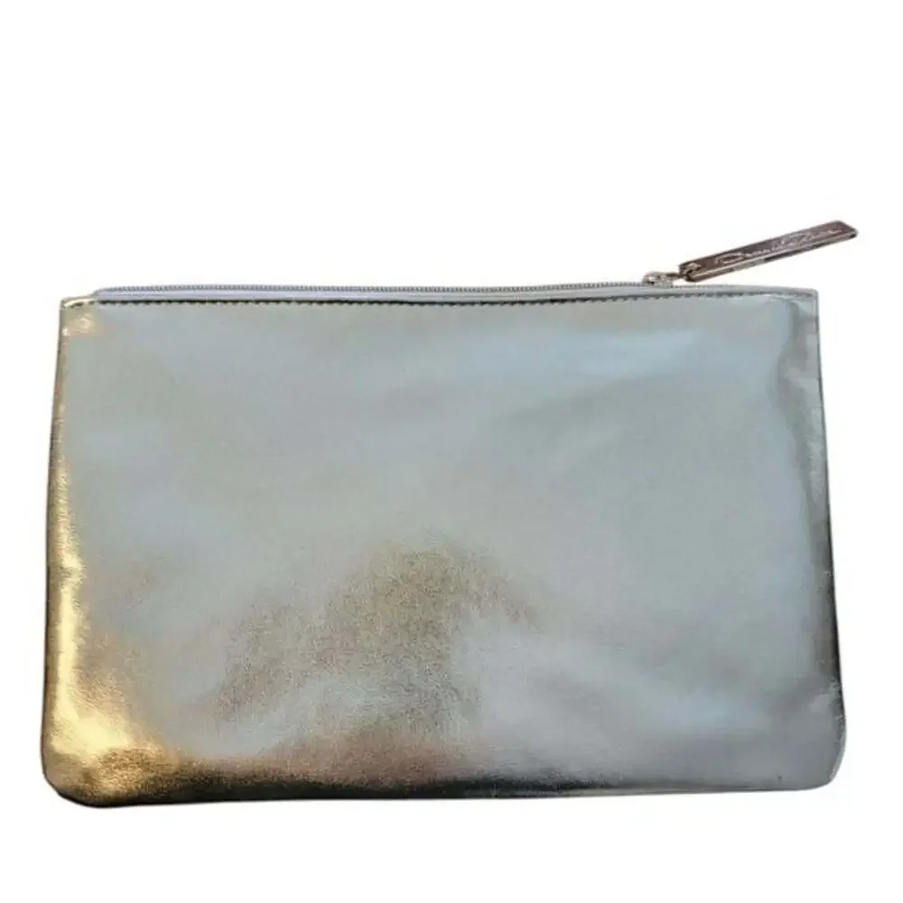 Oscar De La Renta Elegant Silver Clutch Bag